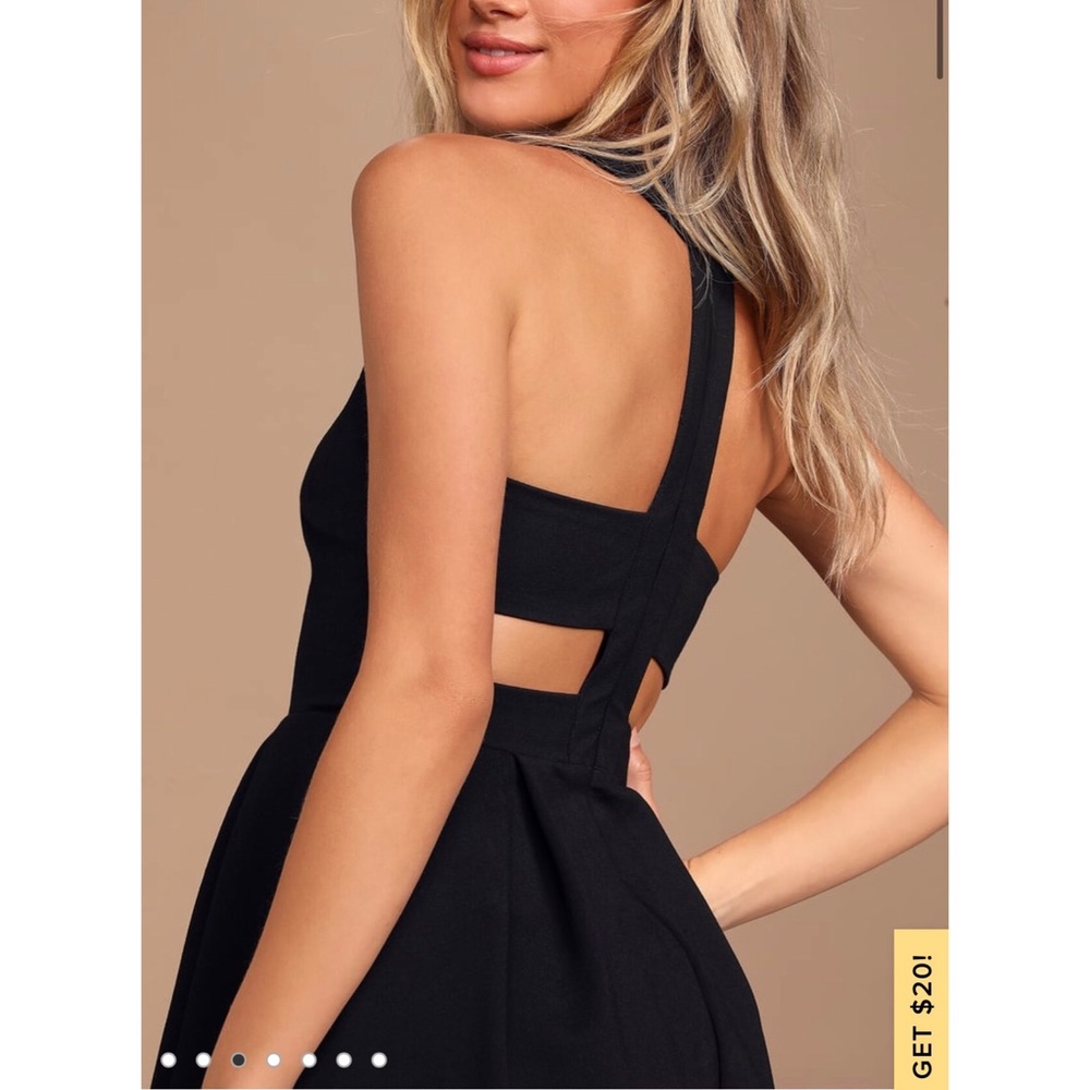 LULUS “Cutout and About” Black Skater Dress